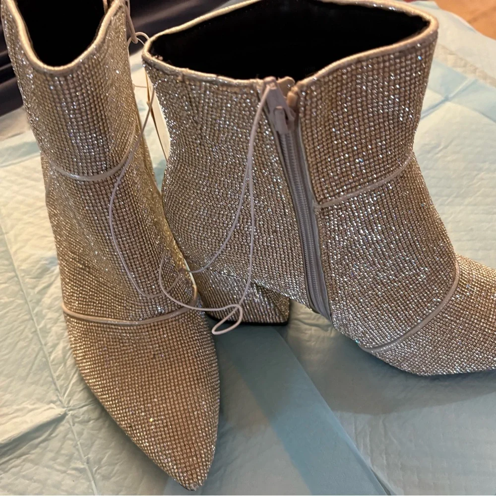 New- Elegant shiny rhinestone Sexy Ankle Boots  2025 Season - Picture 2 of 12